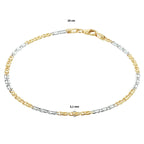armband valkenoog 2,1 mm 14K bicolor goud geel/wit