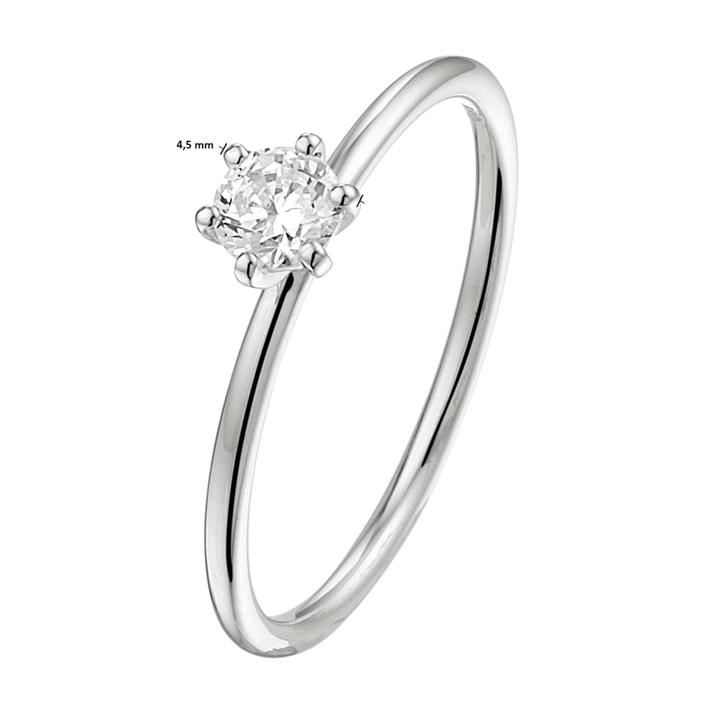 ring lab grown diamant 0.25ct f vsi 14K witgoud met palladium
