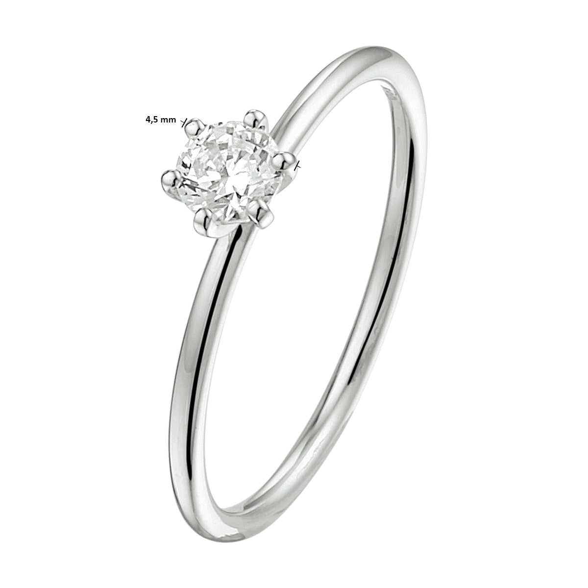ring lab grown diamant 0.25ct f vsi 14K witgoud met palladium