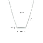 collier balkje 1,2 mm 41 + 4 cm zilver gerhodineerd - blok/staaf/buis/driehoek
