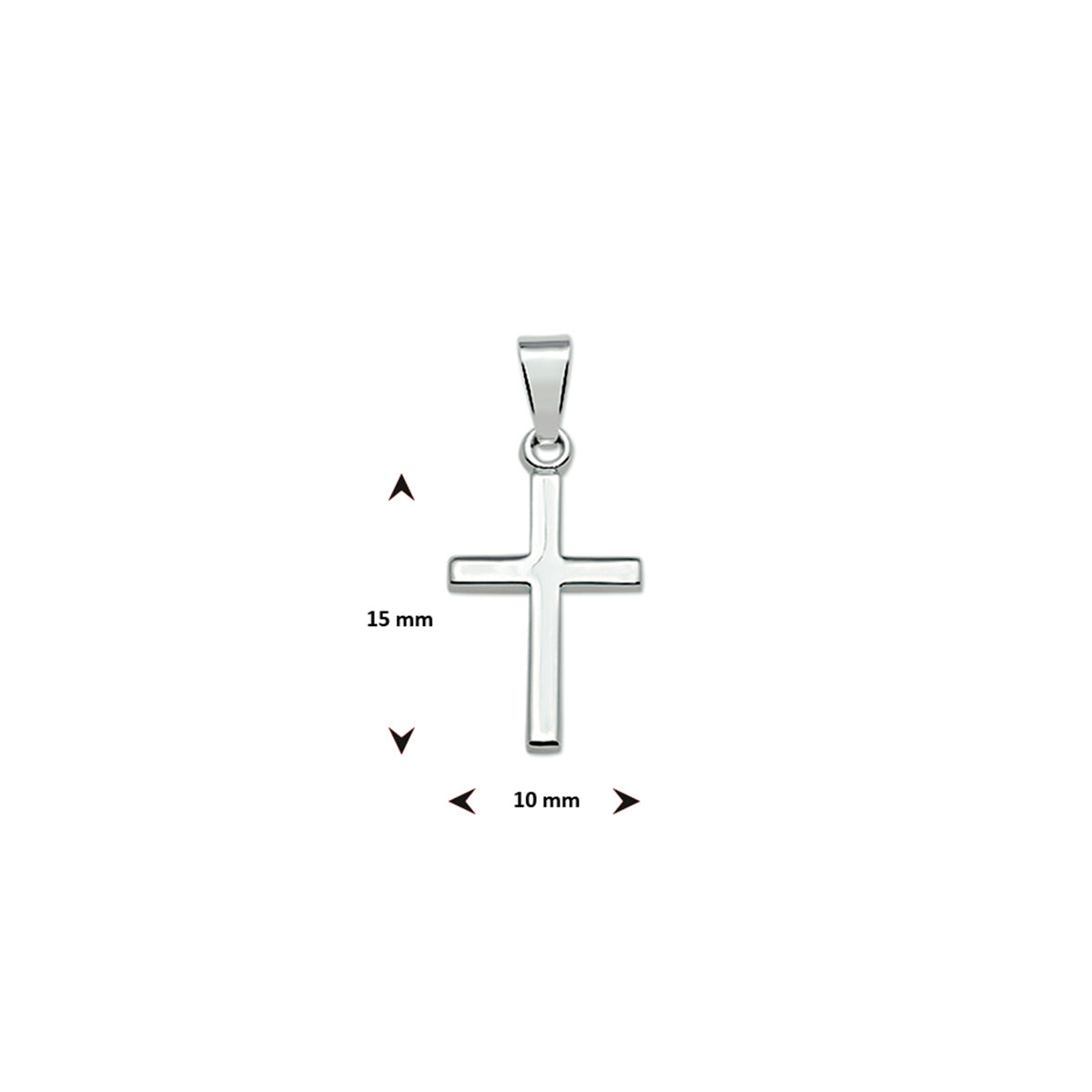 Anhänger Kreuz Silber rhodiniert