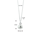 collier schelp 41 + 4 cm zilver wit