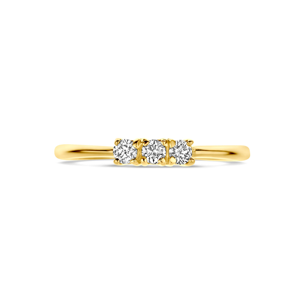 ring diamant 0.15ct h si 18K geelgoud