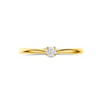 ring lab grown diamant 0.10ct h si 14K geelgoud