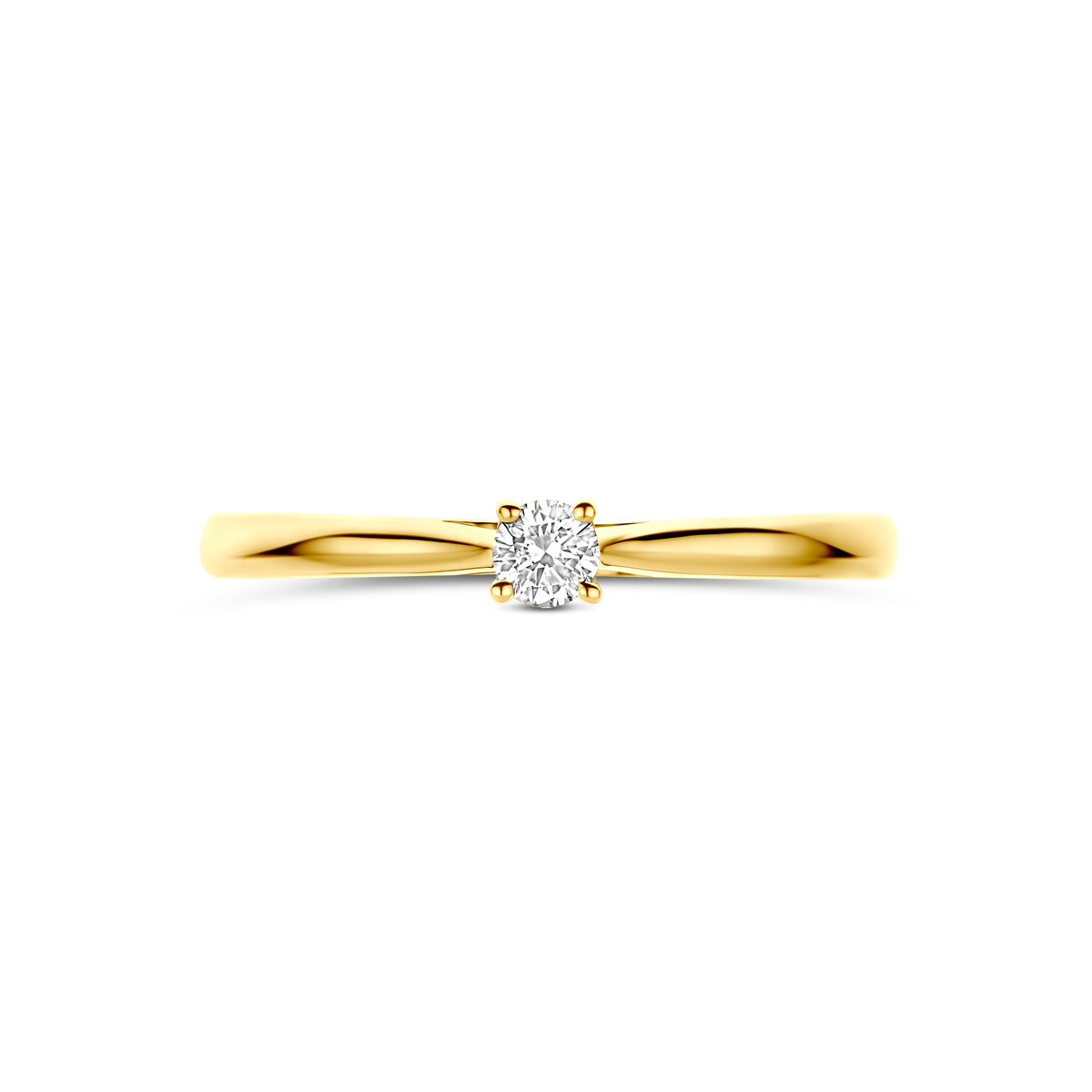 ring lab grown diamant 0.10ct h si 14K geelgoud