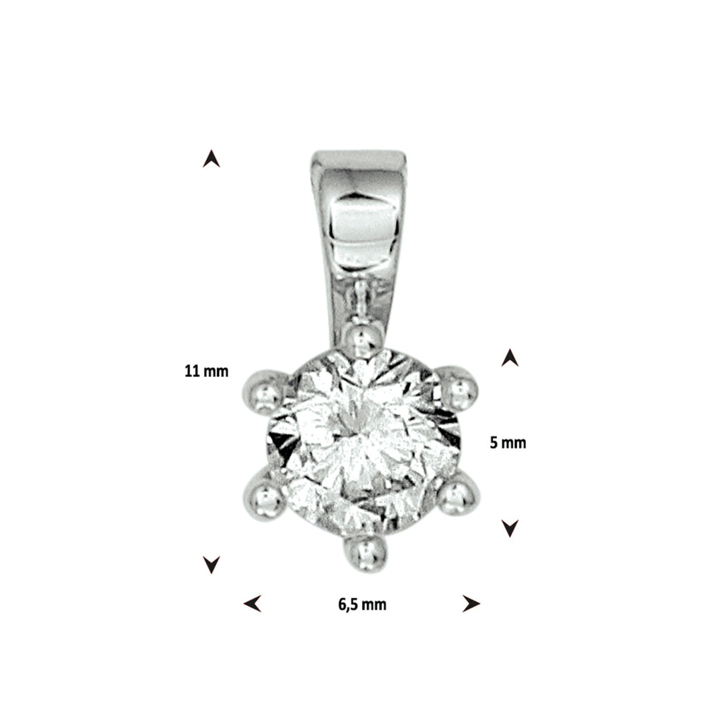 hanger zirkonia zilver gerhodineerd