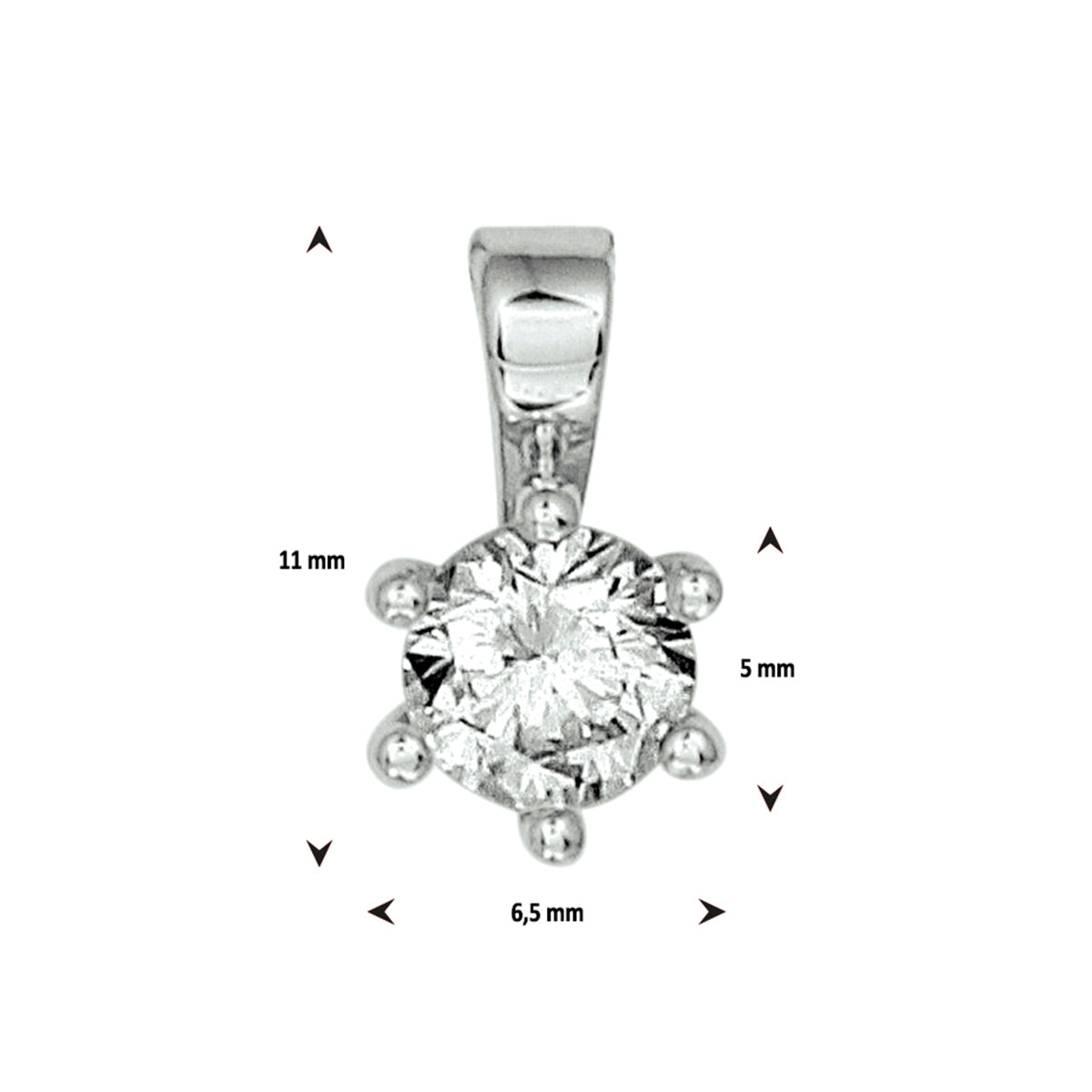 hanger zirkonia zilver gerhodineerd