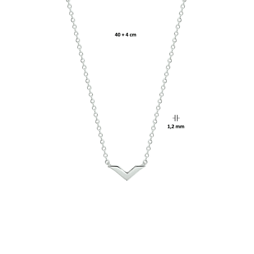 Halskette v 40 + 4 cm Silber rhodiniert