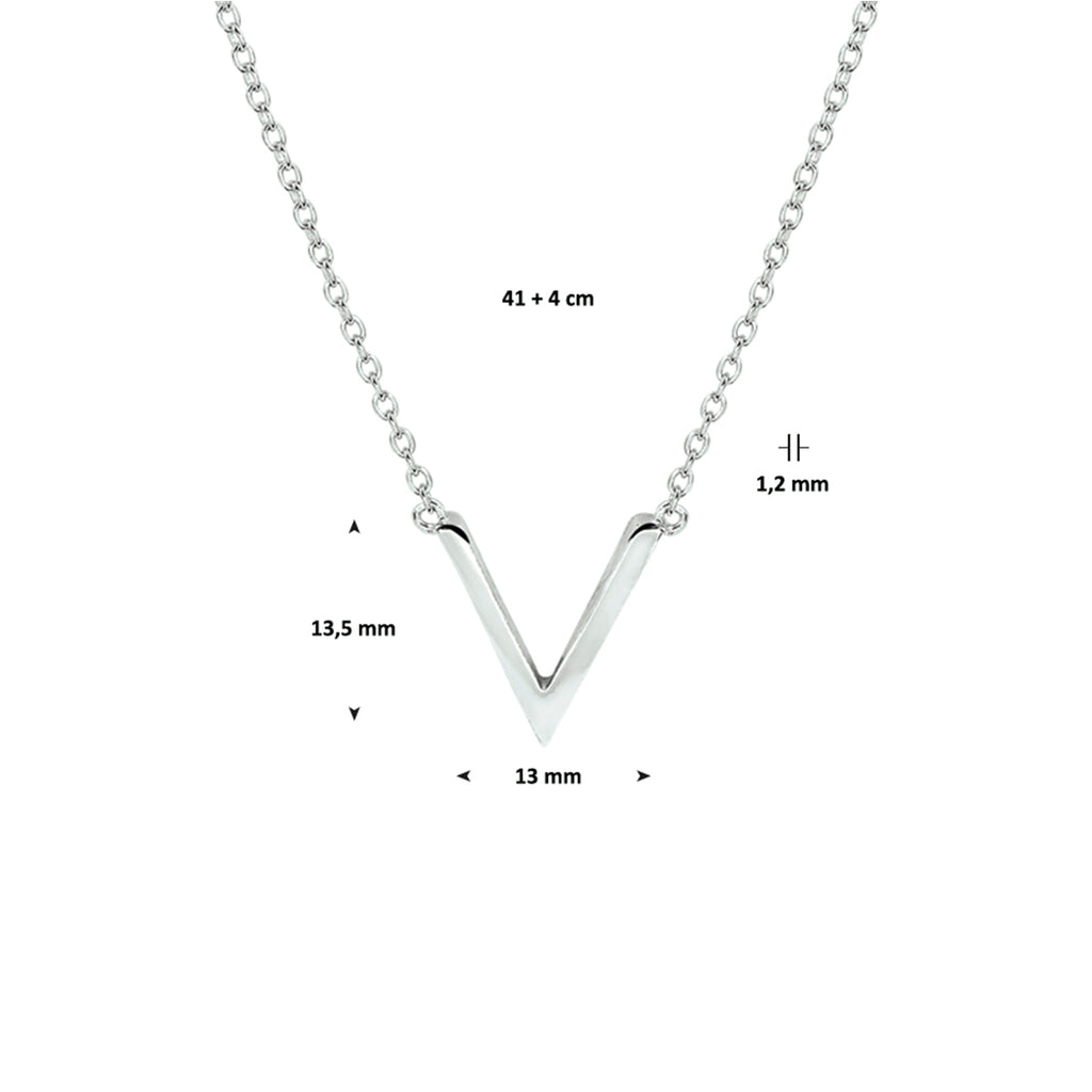 Halskette v 41 + 4 cm Silber rhodiniert