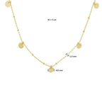 collier rondjes 41 + 3 cm 14K geelgoud - rondje,bolletje,ringetje,draad