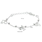 armband hart 13 + 3 cm zilver gerhodineerd