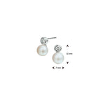 Ohrstecker Perle und Zirkonia Silber rhodiniert