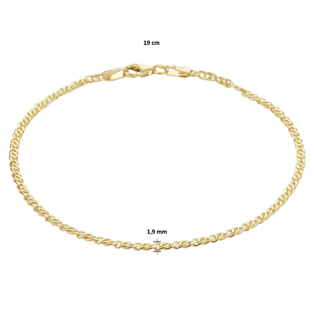 armband valkenoog 1,9 mm 14K geelgoud