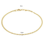 armband valkenoog 1,9 mm 14K geelgoud