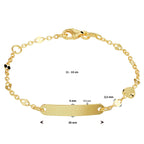Gravurarmband Herzplättchen 4,0 mm 11 - 13 cm 14K Gelbgold