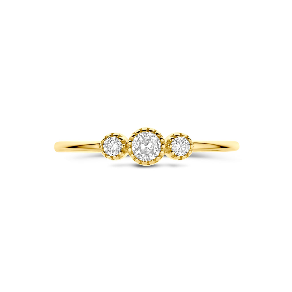 ring zirkonia 14K geelgoud