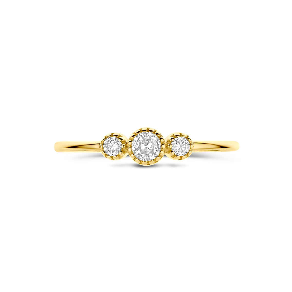 ring zirkonia 14K geelgoud