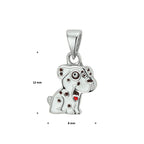 Anhänger Hund 12 mm Silber rhodiniert