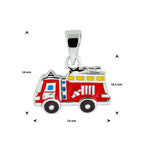 Anhänger Feuerwehr Emaille rhodiniert Silber