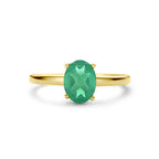 ring groen agaat 14K geelgoud