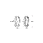 Klappohrringe Zirkonia 13 mm rhodiniertes Silber
