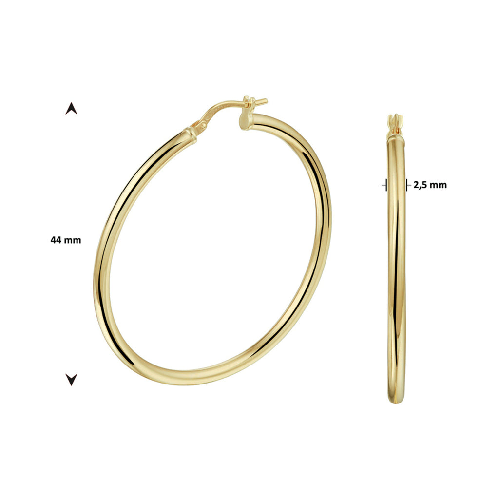 Ohrringe runde Röhre 2,5 mm Silgold (gelb mit Silberkern)