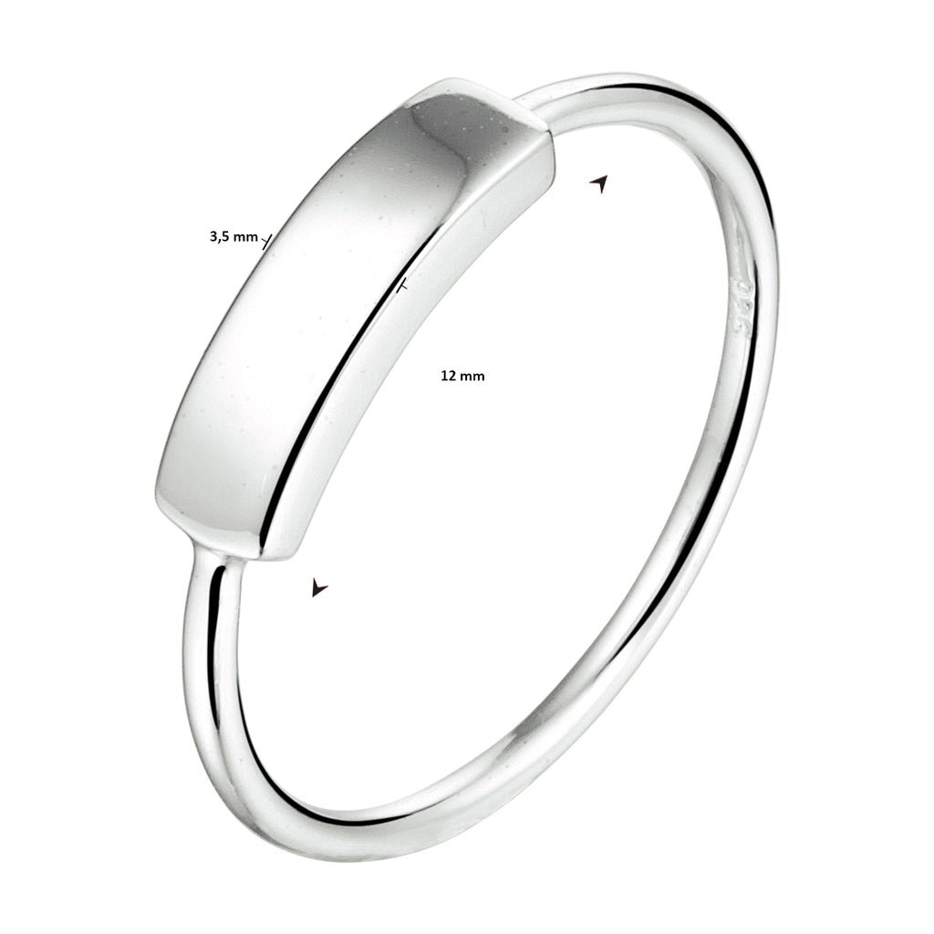ring balkje zilver gerhodineerd