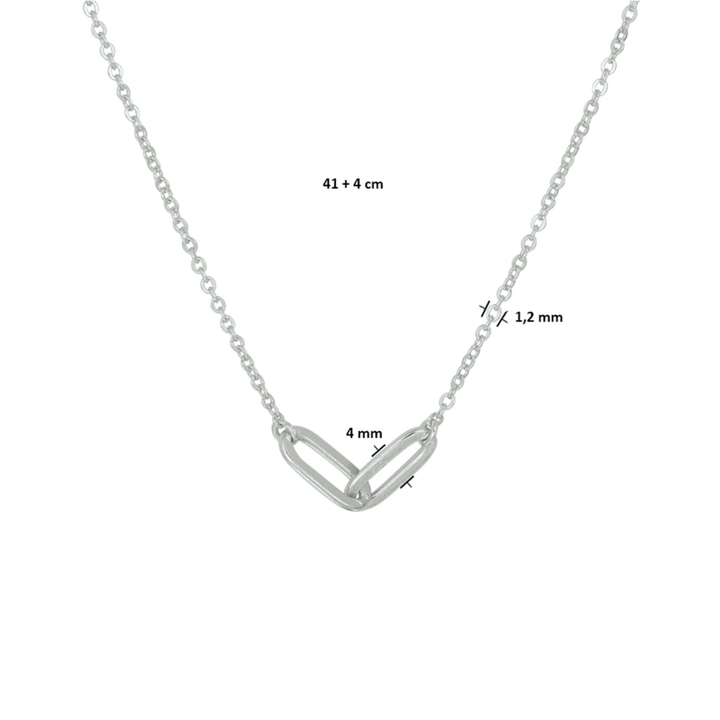 Halskette 1,2 mm 41 + 4 cm Silber rhodiniert