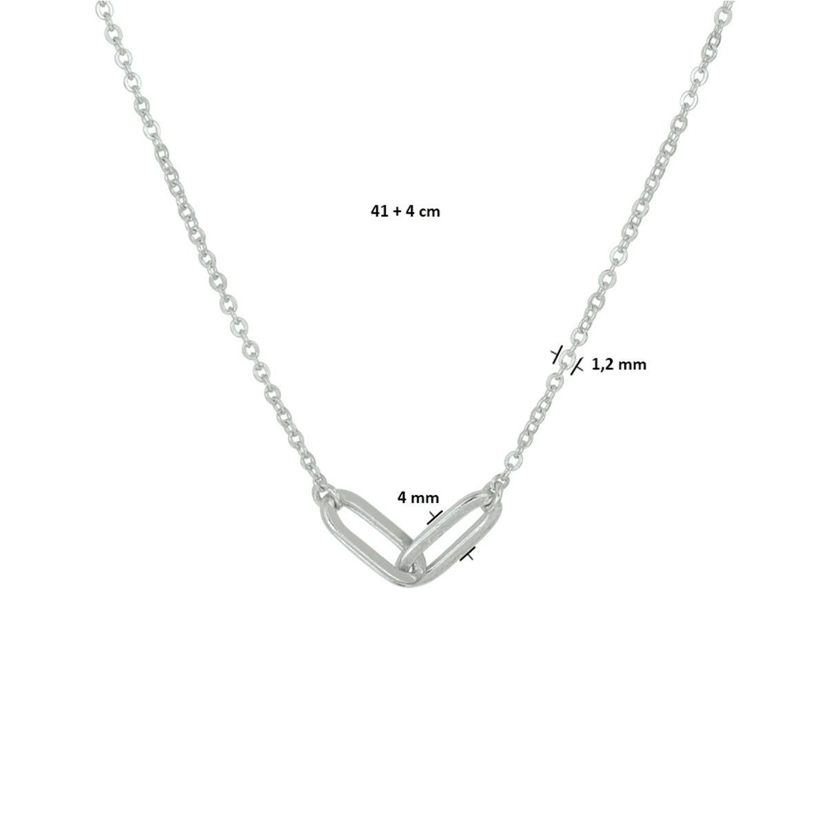 Halskette 1,2 mm 41 + 4 cm Silber rhodiniert