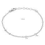 Fußkettchen 2,5 mm 24 + 2 cm Silber rhodiniert