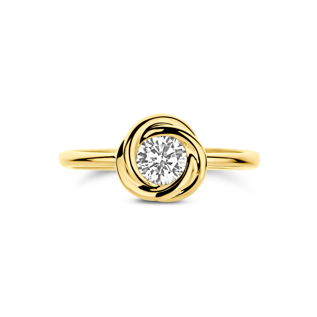ring zirkonia 14K geelgoud