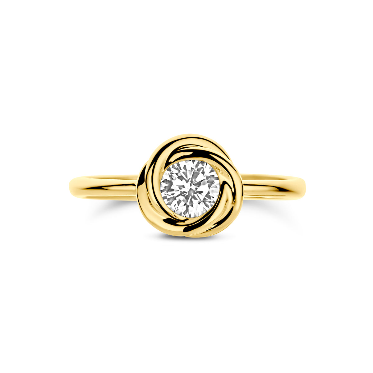 ring zirkonia 14K geelgoud