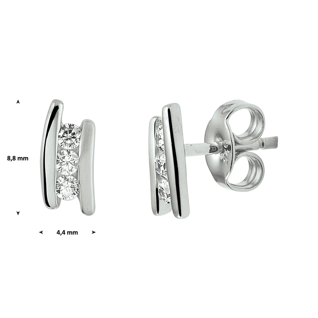 Ohrstecker Zirkonia Silber rhodiniert