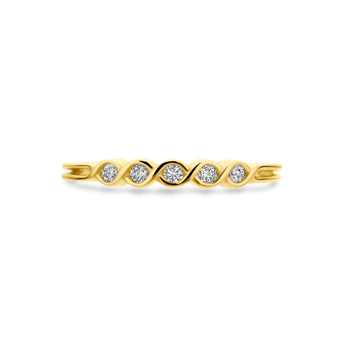 ring zirkonia 14K geelgoud