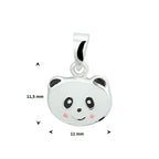 hanger panda emaille zilver wit