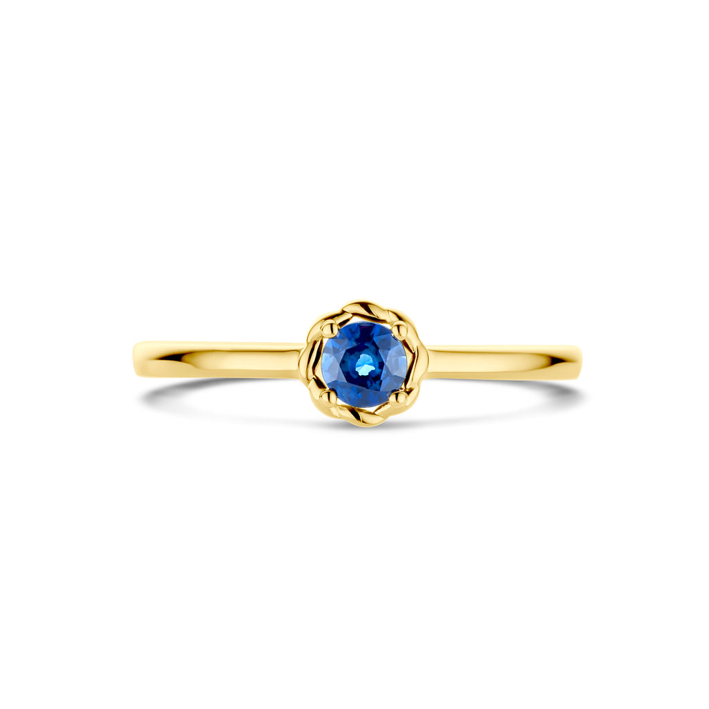 ring saffier 14K geelgoud