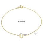 Armband Buchstabe 16,5 - 17,5 - 18,5 cm 14K Gelbgold