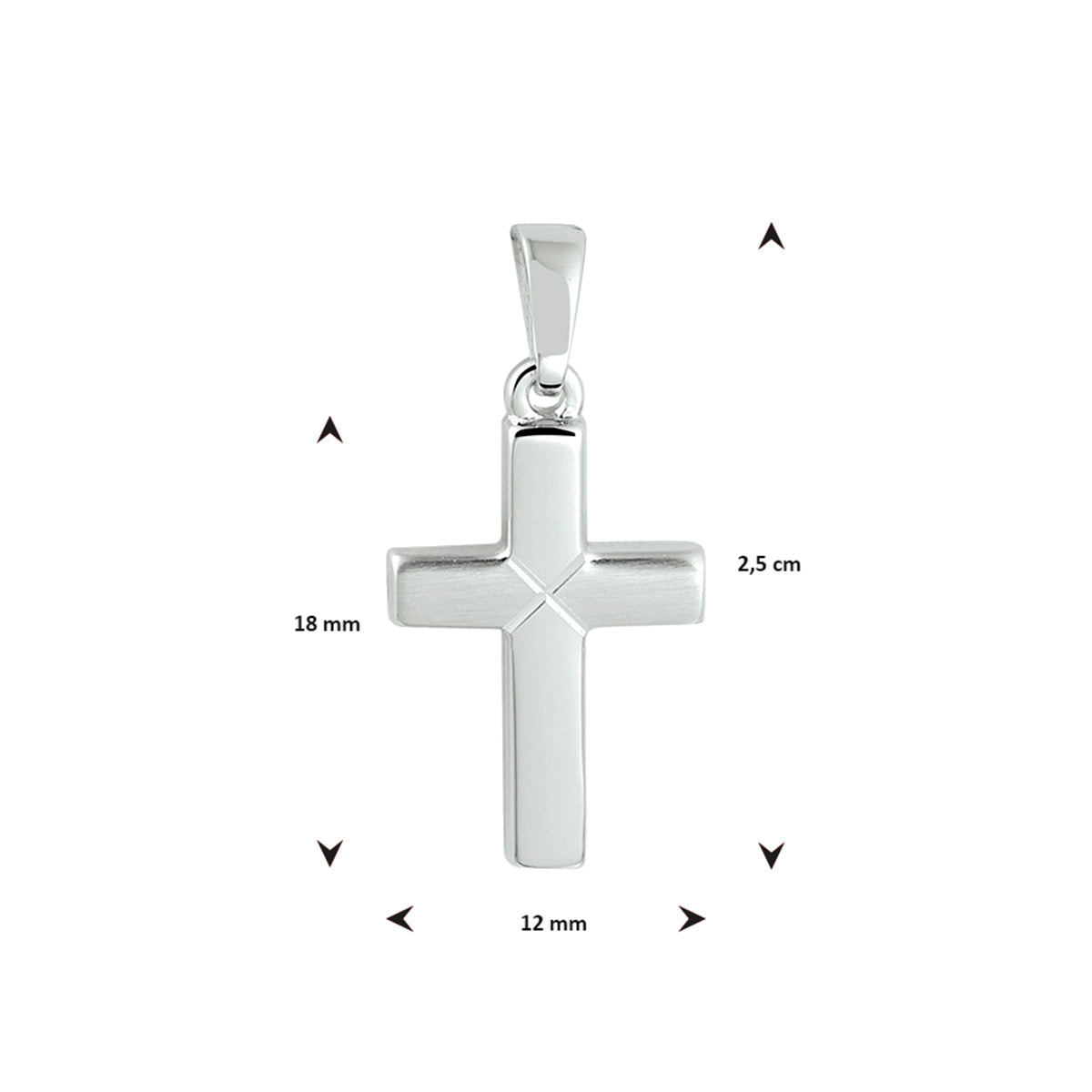 hanger kruis zilver gerhodineerd