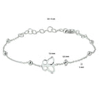 armband vlinder 13 + 3 cm zilver gerhodineerd