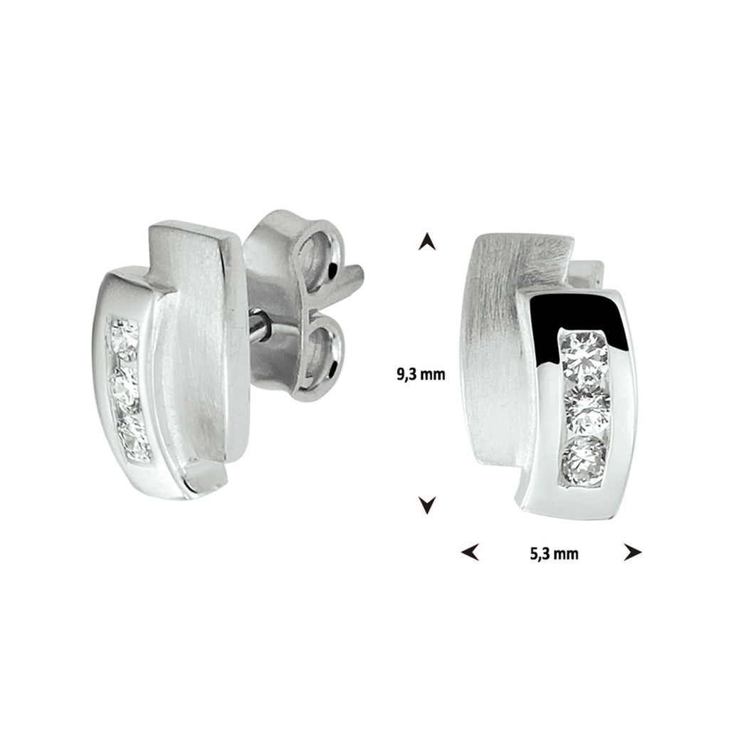 Ohrstecker Zirkonia Silber rhodiniert