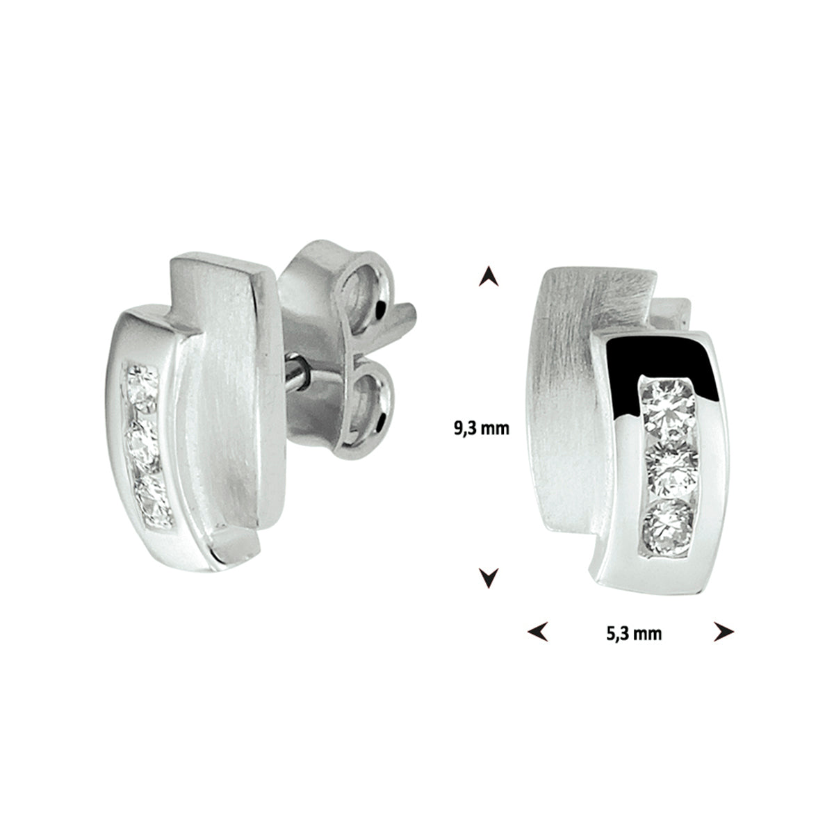 Ohrstecker Zirkonia Silber rhodiniert