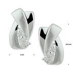 Ohrstecker Zirkonia Poly/Silber matt rhodiniert