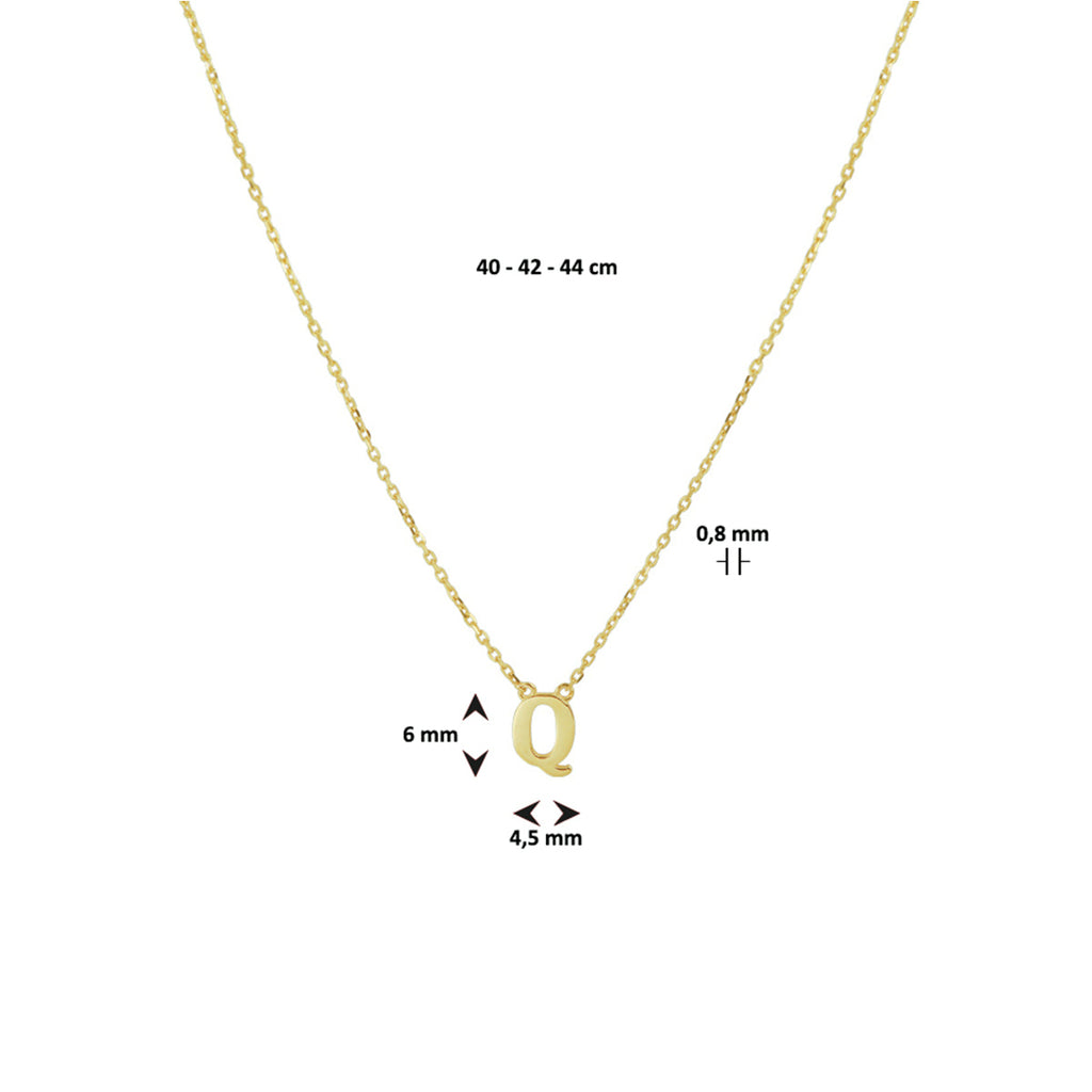 collier letter 40 - 42 - 44 cm 14K geelgoud