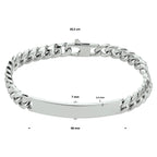 graveerarmband gourmette 6 zijdes geslepen plaat 7,0 mm 20,5 cm zilver gerhodineerd