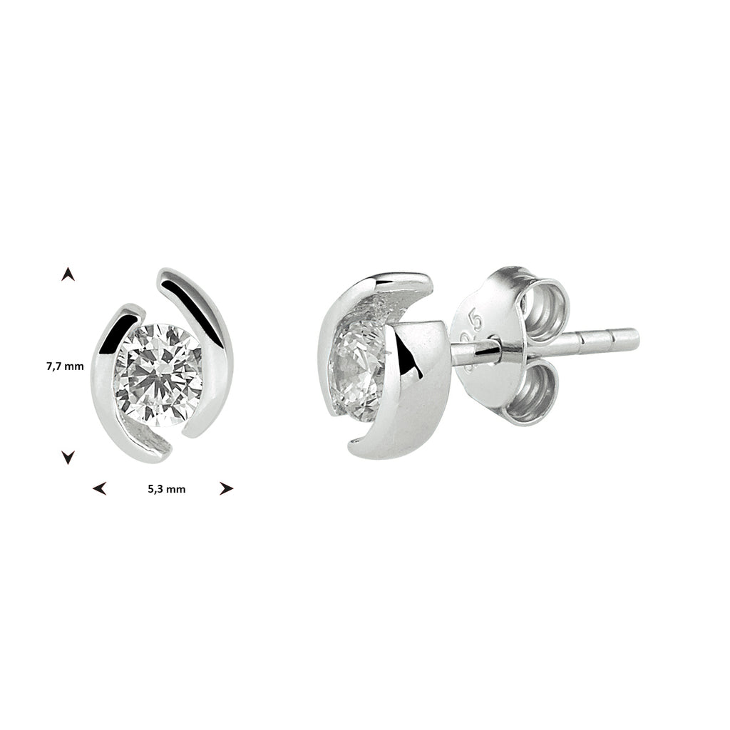 Ohrstecker Zirkonia Silber rhodiniert