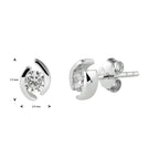 Ohrstecker Zirkonia Silber rhodiniert
