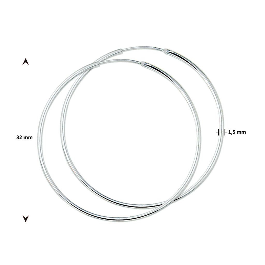 Ohrringe 1,5 mm Rundrohr silberweiß