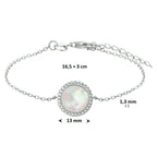 Armband Perlmutt und Zirkonia 16,5 + 3 cm Silber rhodiniert