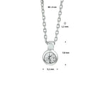 Zirkonia-Halskette 40 + 4 cm Silber rhodiniert