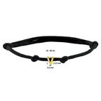 Armband Satin schwarz Buchstabe 13 - 26 cm 14K Gold mit Gummi/Nylon/Leder